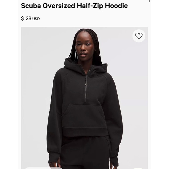 Lululemon Scuba Oversized Cropped Half Zip Hoodie Logo Athleisure M L Flawless - Picture 13 of 13